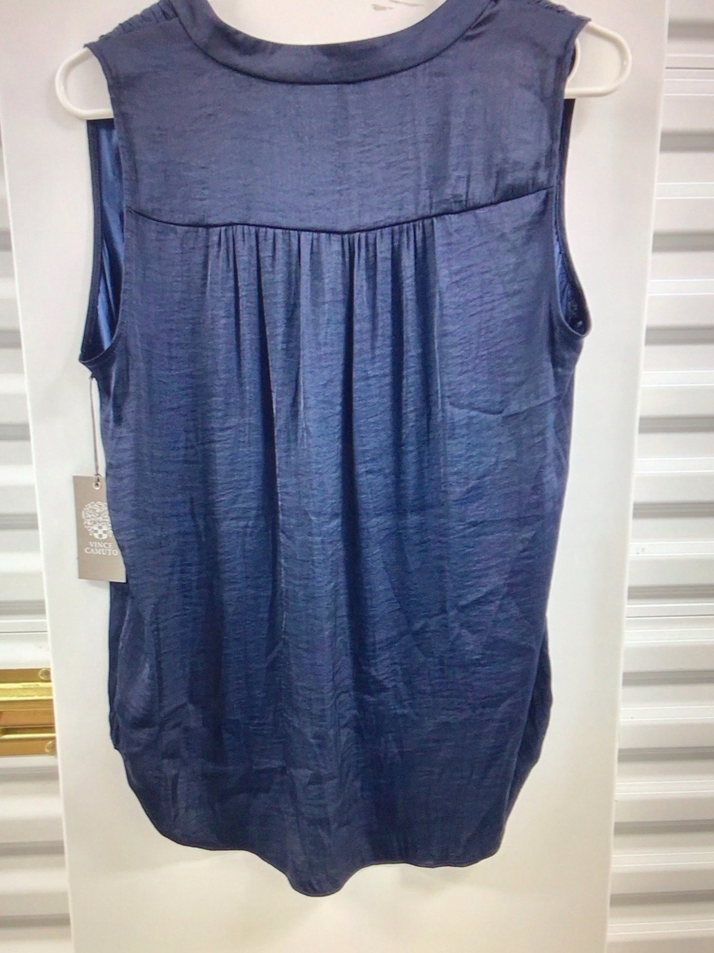 Vince Camuto Navy Sleeveless V-Neck Camisole - Picture 6 of 6